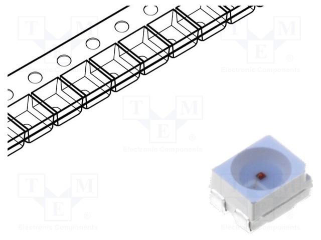 LED - PUNAINEN - SMD - 3528,PLCC4 - 220÷350MCD - 1,8÷2,6VDC - 120° - 20MA - Pintaliitos LED - OSRRR4S2C1A - 1