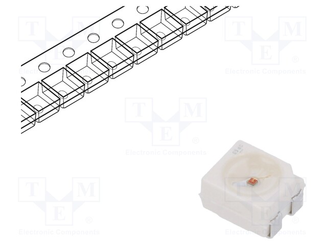 LED - KELTAINEN - SMD - PLCC4 - 4,8÷9,53LM - 1400÷3500MCD - 2,05÷2,65VDC - Pintaliitos LED - LYE6SF-ABCA-363B5A - 1