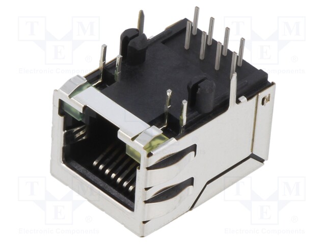 RJ45 LIITIN - PIN: 8 - SUOJATTU,LED DIODIN KANSSA - PCB - THT - RJ liittimet - SS-7488S-YG-PG4-BA - 1