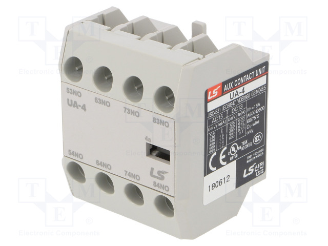 TUKI-KOSKETTIMET - LÄHDÖT: RUUVIPURISTIMET - ETUPUOLI--5÷60°C - Kontaktorit - lisätarvikkeet - UA-4-4A - 1