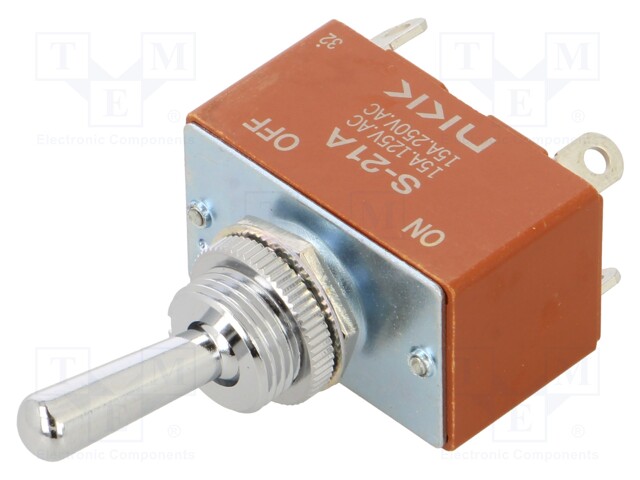 VIPUKYTKIN - ASENNOT: 2 - DPST-NC - ON-OFF - 15A/250VAC - 15A/30VDC - S - Vipukytkimet - S21A - 1