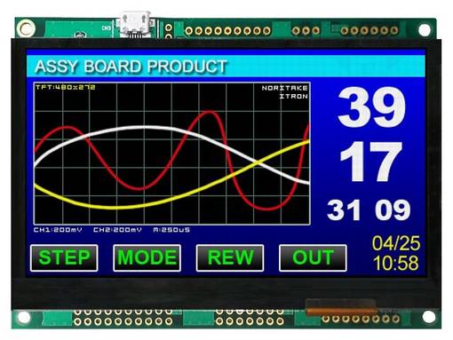 TFT NÄYTTÖ - 4,3" - 480X272 - VALAISTUS: LED - KOOT: 108X80X9,5MM - TFT-näytöt - GTWQ043C3A00PA - 1
