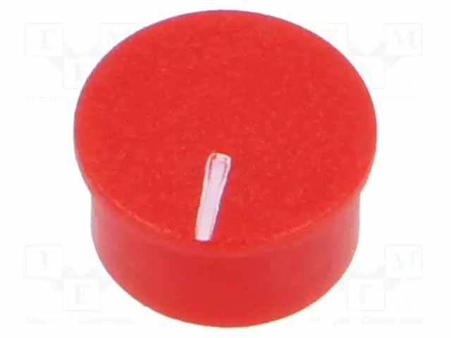 CAP - PLASTIC - PUSH-IN - PUNAINEN - INDICATOR: VALKOINEN LINE - Potentiometrien nupit - CL177905A - 1