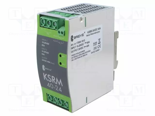 PUNAINENUNDANSSIMODUULI - KSRM - DIN-kisko virtalähteet - KSRM-24V-40A - 1