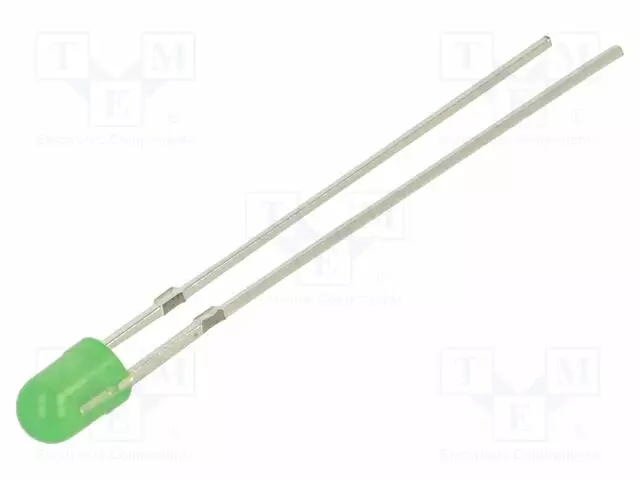 LED - KELTAVIHREÄ - 3MM - 150÷220MCD - 40° - ETUOSA: KUPERA - 2,1÷2,6VDC - Pyöreät LEDit - OSG8HA3C44A - 1