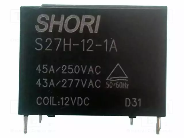 RELE - SPST-NO - UKELAN: 12VDC - IKELAN: 133MA - Tehoreleet - S27H-12-1A - 1