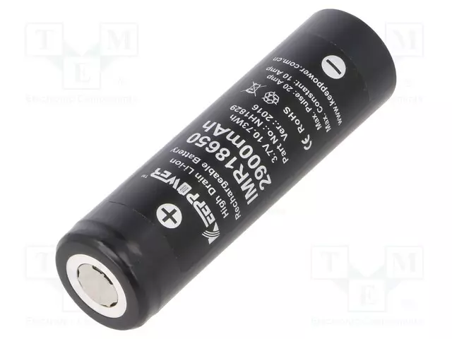 AKKU: LI-ION - 18650,MR18650 - 3,7V - 2800MAH - Ø18,5X66MM - 10A - Akut - ACCU-IMR18650-10A - 1