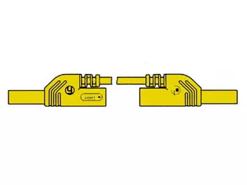 CONTACT PROTECTED MEASURING LEAD 25cm, YELLOW, ONWARD OUTLET 4mm - MLB-SH/WS25/1 - Hirschman mittajohdot - HM0431S25A - 1