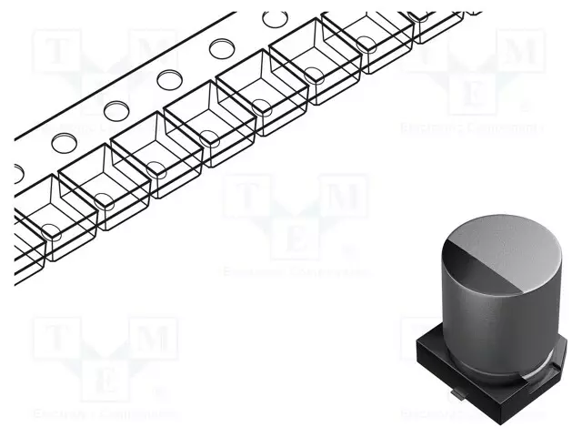 ELEKTROLYYTTIKONDENSAATTORI - SMD - 4,7UF - 400VDC - Elektrolyyttikondensaattorit - vaaka - EDH475M400A9RAA - 1