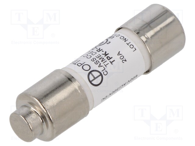 20A - 600VAC - 300VDC - AIKAVIIVESULAKE - Sulakkeet 10,3x38mm - TPK-R-20A - 1