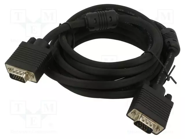KAAPELI - D-SUB 15PIN HD-PISTOKE,MOLEMMIN PUOLIN - MUSTA - 3M - CU - HDMI, DVI, DisplayPort johdot - ART-AL-OEM-2A - 1