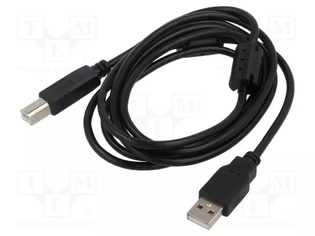 KAAPELI - USB 2.0 - USB A PISTOKE,USB B PISTOKE - 1,8M - MUSTA - CU - USB kaapelit ja adapterit - ART-AL-OEM-100A - 1
