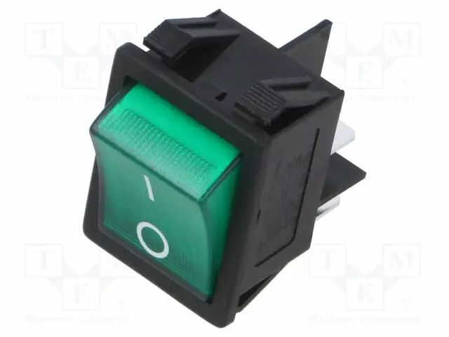 KEINUKYTKIN - DPST - AS: 2 - OFF-ON - 16A/250VAC - VIHREÄ - EI OLE - R5OHM - Keinukytkimet - R515KMFT0FA - 1