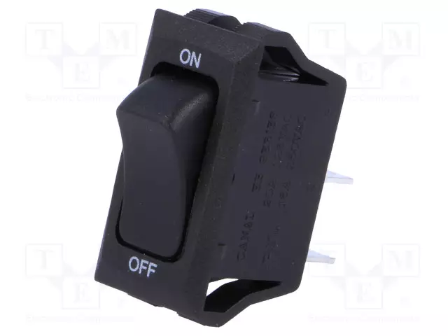 KEINUKYTKIN - SPST - AS: 2 - ON-OFF - 16A/250VAC - MUSTA-VIHREÄ - EI OLE - Keinukytkimet - HB110C7NBBGA - 1