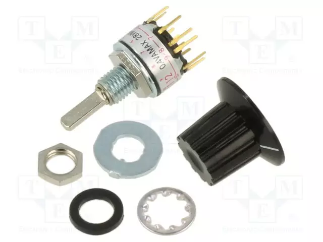 KIERTOKYTKIN - AS: 12 - 0,1A/28VAC - 0,1A/28VDC - AUKKO: Ø6,2MM - Kiertokytkimet - MRK112-A - 1