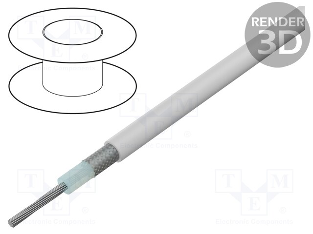 KOAKSIAALIKAAPELI - 1X36AWG - CU - PFA - VALKOINEN - 30,5M - Koaksiaalikaapelit - CXA-3607-50-A - 1