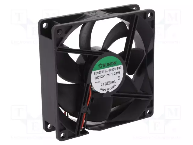 LAITETUULETIN - DC - 12VDC - 92X92X25MM - 66,76M3/H - 28DBA - DC 12V tuulettimet - EE92251S3-999-A - 1