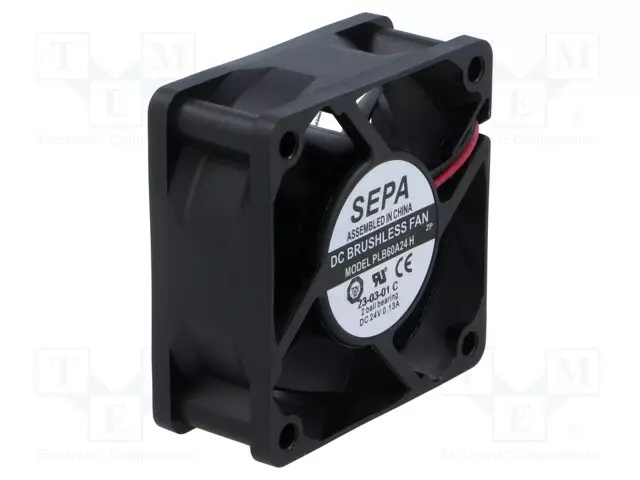LAITETUULETIN - DC - 24VDC - 60X60X25,2MM - 36,7M3/H - 36DBA - DC 24V tuulettimet - PLB60A24SE16A - 1
