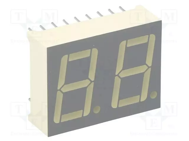 NÄYTTÖ: LED - 7-SEGMENTTINÄYTTÖ - 14MM - 0,56" - MERK.LKM: 2 - PUNAINEN - 7-segmenttinäytöt - DA56-11EWA - 1