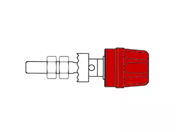 POLE TERMINAL WITH CLAW EDGE, RED, 4mm - PK10A - Hirschman runkoliittimet - HM2410A - 1