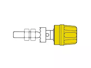 POLE TERMINAL WITH CLAW EDGE, YELLOW, 4mm - PK10A - Hirschman runkoliittimet - HM2430A - 1