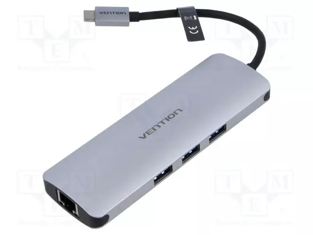USB HUB - USB 3.0 - HARMAA - PORTTIEN LUKU: 9 - 0,1M - ABS,ALUMIINI - Tietokonetarvikkeet - muut - CGNHA - 1