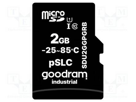 MUISTIKORTTI - TEOLLISUUS-MICROSD,PSLC - CLASS 6 - 2GB - -25÷85°C - Muistikortit - SDU2GGPGRB - 2