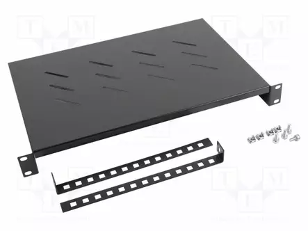 SHELF - 1U - MUSTA - STANDARD: 19" - RACK SHELF - Räkkikotelot 19' - AK-1004-B - 1