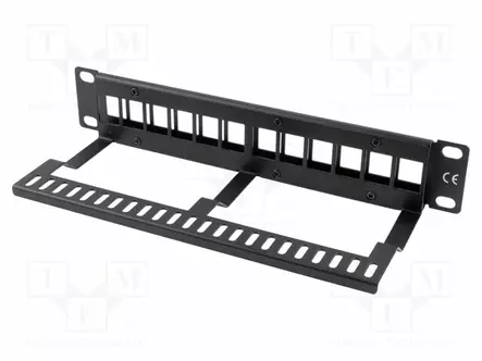 PATCH PANEL - MUSTA - PORTTIEN LUKU: 12 - 10" - RACK 10" - RACK - Tietokonetarvikkeet - muut - PPKS-9112-B - 2