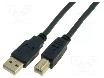 KAAPELI - USB 2.0 - USB A PISTOKE,USB B PISTOKE - KULLATTU - 3M - PVC - USB kaapelit ja adapterit - CU201G-B-030-PB - 1