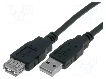 KAAPELI - USB 2.0 - USB A RASIA,USB A PISTOKE - NIKKELÖITY - 1,8M - USB kaapelit ja adapterit - CU202-B-018-PB - 1