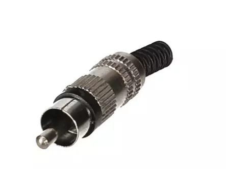 MALE RCA PLUG - NICKEL - BLACK - Ø4mm - Plugit ja jakit - CA116B - 1