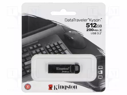 PENDRIVE - USB 3.2 GEN 1 - 512GB - R: 200MB/S - W: 60MB/S - HOPEA - USB A - USB muistit - DTKN512GB - 1