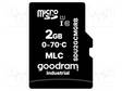 MUISTIKORTTI - TEOLLISUUS-MICROSD,MLC - 2GB - 0÷70°C - Muistikortit - SDU2GCMGRB - 2