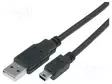 KAAPELI - USB 2.0 - USB A PISTOKE,USB B PIENOISPISTOKE - 1,8M - PVC - USB kaapelit ja adapterit - CU215-018-PB - 1