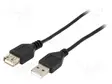 KAAPELI - USB 2.0 - USB A RASIA,USB A PISTOKE - 0,75M - MUSTA - PVC - USB kaapelit ja adapterit - CC-USB2-AMAF-753B - 1