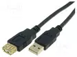 KAAPELI - USB 2.0 - USB A RASIA,USB A PISTOKE - KULLATTU - 3M - MUSTA - USB kaapelit ja adapterit - CU202G-B-030-PB - 1