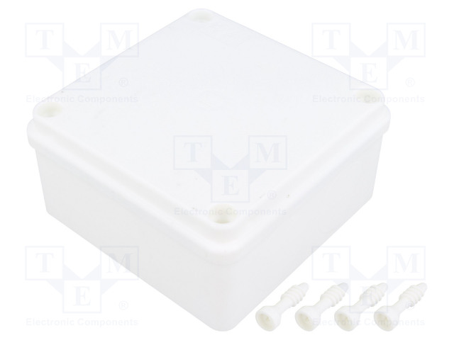 ASENNUSKOTELO - X: 100MM - Y: 100MM - Z: 50MM - VALKOINEN - Yleiskäyttöiset kotelot - PW-S-BOX116B - 1