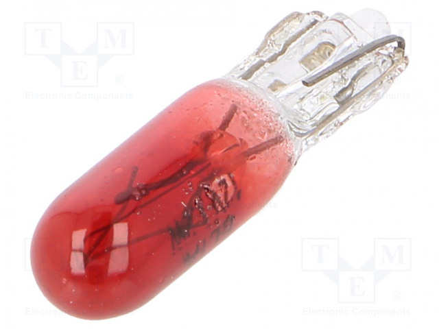 AUTOPOLTTIMO-W2X4.6D - T5 - PUNAINEN - 12V - 1,2W - VISIONPRO - Ajoneuvojen polttimot ja LEDit - EB0310TB - 1