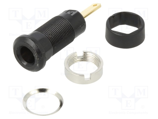 LABORATORY CONNECTOR: 2MM BANANA - SOCKET - 10A - 600VDC - MUSTA - Banaanijatkoliittimet - FCR7360B - 1