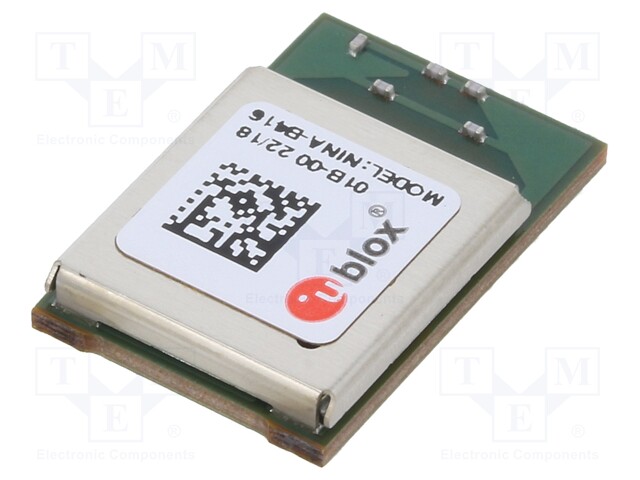 BLUETOOTH MODUULI LOW ENERGY - BLUETOOTH: 5.1 - 8DBM - PCB - SMD - IoT (WiFi/Bluetooth) moduulit - NINA-B416-01B - 1