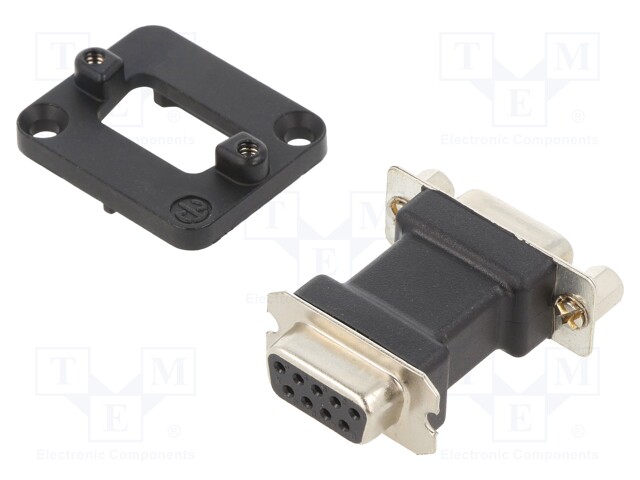 CONNECTOR D-SUB FEEDTHROUGH 9P MUSTA F-F - Erikoisliittimet - NTR-NADB9FF-B - 1