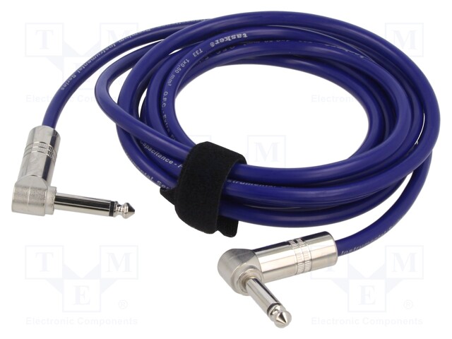 KAAPELI - JACK 6,3 MM 2PIN KULMAPISTOKE,MOLEMMIN PUOLIN - 3M - Muut audio-videokaapelit - TAS-TK113PSF-B - 1