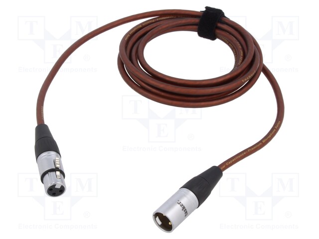 KAAPELI - XLR UROS- 3PIN,XLR NAARAS 3PIN - 3M - RUSKEA - 0,25MM2 - Muut audio-videokaapelit - TAS-TK333PSF-TB - 1