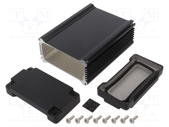 KOTELO: SUOJAAVA - X: 106MM - Y: 150MM - Z: 56MM - ALUMIINI - MUSTA - IP67 - Häiriösuojakotelot - TKC-AWN11-6-15EBB - 1