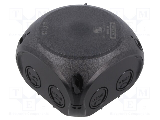 KYTKENTÄRASIA - X: 104MM - Y: 104MM - Z: 70MM - IP66,IP67 - MUSTA - Kytkentärasiat - HENSEL-KF-0400-B - 1