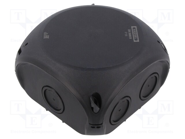 KYTKENTÄRASIA - X: 130MM - Y: 130MM - Z: 77MM - IP66 - MUSTA - Kytkentärasiat - HENSEL-DK-0606-B - 1