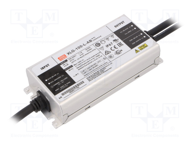LED VIRTALÄHDE - 100W - 71÷142VDC - 0,35÷1,05A - IP67 - XLG - LED teholähteet - XLG-100-L-AB - 1