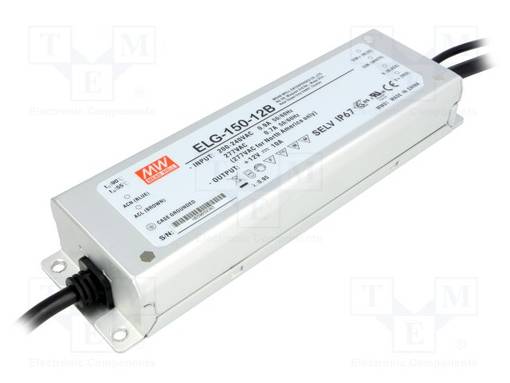 VIRTALÄHDE: IMPULSSI - LED - 120W - 12VDC - 10A - 180÷295VAC - 255÷417VDC - LED teholähteet - ELG-150-12B - 1