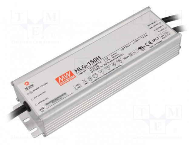 VIRTALÄHDE: IMPULSSI - LED - 150W - 24VDC - 6,3A - 90÷305VAC - 127÷431VDC - LED teholähteet - HLG-150H-24B - 1